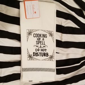 Halloween spooky goth Witch kitchen set of Towels